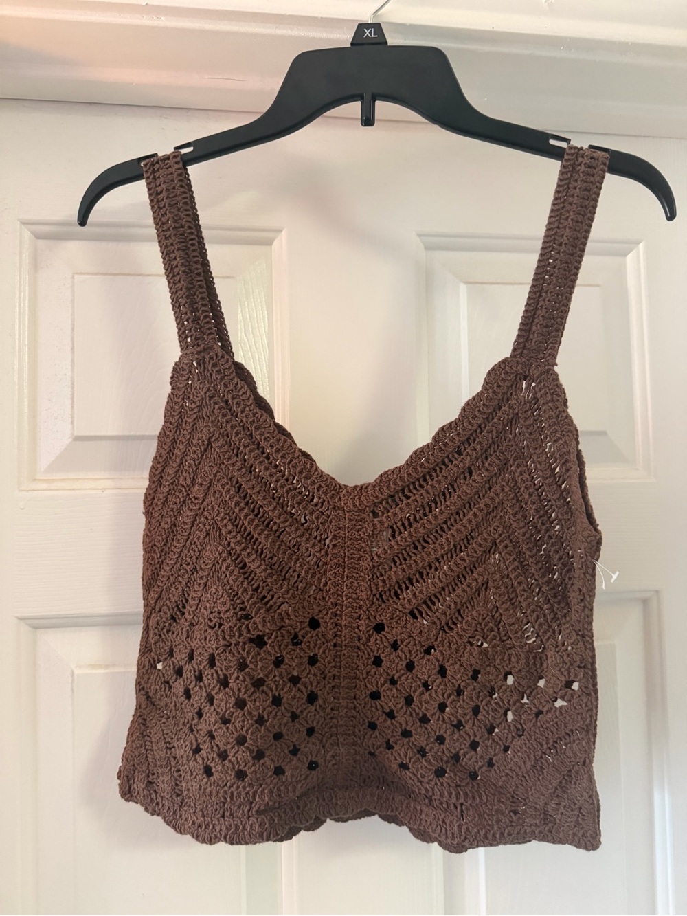 Sans Souci Chocolate Brown Crochet Cami Tank